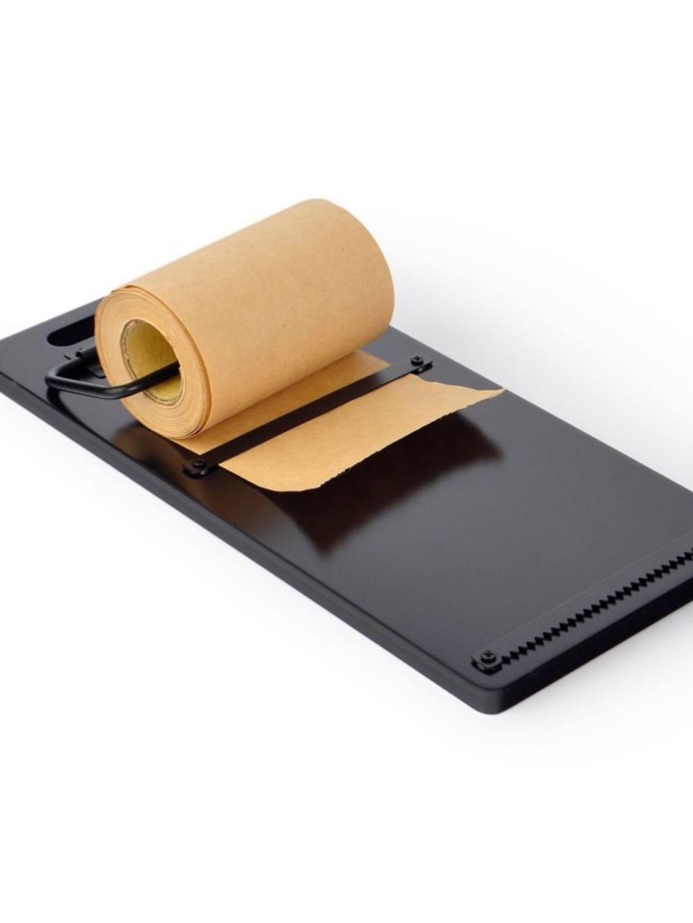 Black Tablet Stand with Brown Paper Roll Dispenser Target Bullseye’s Playground